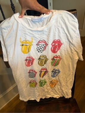 Daydreamer White Graphic Tee with Multicolor Tongue Prints